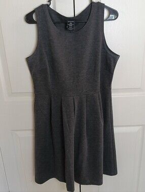 George Charcoal Sleeveless Pleated Mini Dress